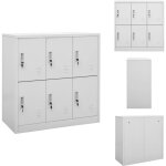 Armoire � casiers gris clair 90x45x92, 5 cm acier - meuble de rangement - armoire m�tallique - casier ...
