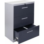 Hhg - jamais utilis] armoire  dossiers suspendus 042 acier, a4 verrouillable, 103x76x46cm gris - gris ...