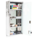 Armoire � pharmacie en inox avec porte magn�tique l x h x p: 27 x 57 x 12 cm urgence premiers soins porte ...