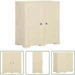 Armoire plastique 79x43x85, 5 cm design de bois blanc angora - meuble de rangement - armoire blanche ...