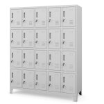 Armoire vestiaire � casiers robert, 1360 x 1720 x 450 mm, grise