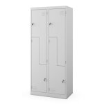 Armoire vestiaire pour v�tements � quatre compartiments julia, 800 x 1850 x 450 mm, grise