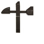 Arr�t de portail � bascule en fonte �paisseur maximal du portail 58 mm finition noir torbel 0885001