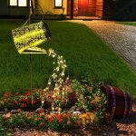 Arrosoir solaire lumi�re d�coration de jardin en cuivre imperm�able - sculpture ext�rieure avec �toile ...