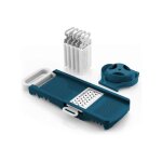 Mandoline pliable arthur martin amm530 - 6 en 1 - 3 lames de rpes et 3 lames de coupes lgumes - acier ...