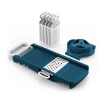 Mandoline pliable arthur martin amm530 - 6 en 1 - 3 lames de rpes et 3 lames de coupes lgumes - acier ...