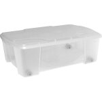 Protge - matelas - bote transparente avec couvercle transparent - gris fonc