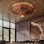Arturesthome plafonnier rustique en osier lustre en rotin boho pour lot de cuisine et salle  manger ...