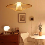 Arturesthome suspension en bambou chandelier 1 lumi�re e27 pour cuisine salon d60 cm x h30 cm