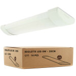 Arum lighting - 10 reglettes led extra plate line 8w eq 80w ip40 750lm 28cm temp�rature de couleur: blanc ...