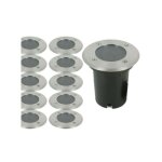 Lot de 10 spots encastrable de sol arum lighting canyon - inox 304 - gu10 - ip67