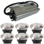 Lot de 6 encastrables de sol balisage 3w mini - canyon ip67 12v avec transformateur selv 50w ip67 temprature ...