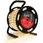 Aslo - ruban led 7w sur enrouleur 25m - guirlande lumineuse blanche 4000k - pour intrieur extrieur ...