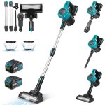 Aspirateur balai sans fil 4 en 1, 30kpa, capacit� de 1. 5 litre, livr� avec deux batteries de 3, 0 ah ...