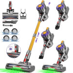 Aspirateur balai sans fil, aspirateur balai avec led verte, autonomie 60min, pour tapis, poils animaux, ...