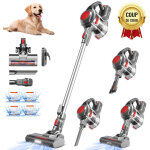 Aspirateur balai sans fil, aspirateur balai avec led verte, autonomie 60min, pour tapis, poils animaux, ...