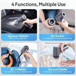 Aspirateur main 4 en 1 sans fil port usb - c 6500pa filtre lavable l�ger rechargeable