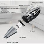 Aspirateur main sans fil 120w 500ml avec fonction humide & s�che et filtre hepa lavable rechargeable ...