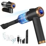 Aspirateur main sans fil, 9000pa 120w mini puissant 4000 mah rechargeable, avec lampe led filtre usb ...