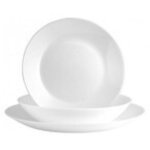 Assiette creuse zelie 20 cm - verre tremp blanc, compatible lave - vaisselle et micro - ondes