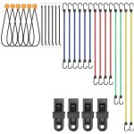 Assortiment de 30 tendeurs �lastiques avec crochets - 46 - 190cm - sangles �lastiques robustes - sandow ...