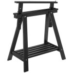 Tr�teau d'architecte en pin massif pefc noir ? r�glable 70 � 98, 5 cm ? charge maximale 400 kg ? dimensions ...