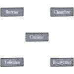 Plaque de porte en bois & m�tal 25x10cm atmosphera cr�ateur d'int�rieur