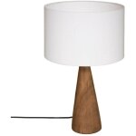 Atmosphera ? lampe � poser aina en bois de pin blanc 46cm ? abat - jour en coton e27 ? longueur c�ble ...