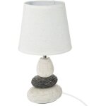 Atmosphera - lampe � poser en c�ramique blanc ivoire avec socle effet galets, hauteur 33 cm cr�ateur ...