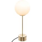 Atmosphera ? lampe de chevet droite dor�e en verre et fer ? hauteur 43 cm ? douille e14 ? puissance 40w ...
