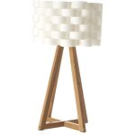 Lampe de table moki en bambou blanc h55cm ? clairage intrieur avec douille e14, 40w, diffuseur en polypropyl ...