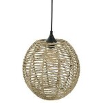 Lampe suspension vintage 'boule' 33cm naturel