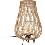 Atmosphera - lampe trpied  poser en bambou 'daria' - beige - h 44 x d 28 cm - livraison gratuite