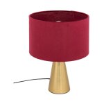 Atmosphera - lampe � poser en velours 'siana' 35cm rouge rubis