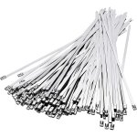 Attaches cbles en acier inoxydable, collier serrage inox, 100 pices de 4, 6  300 mm attache de cble ...