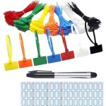 [jamais utilis�]attache cable color�es, 250 pi�ces attaches pour marqueurs de c�ble, nylon c�ble zip ...