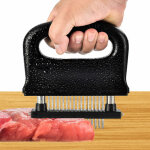 Attendrisseur de viande avec brosse de nettoyage et 48 lames d'aiille ultra tranchantes en acier inoxydable, ...