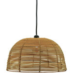 Abat - jour rond pour suspension en rotin naturel ajouré hauteur 20cm Abat - jour rond pour suspension en rotin naturel ajouré hauteur 20cm