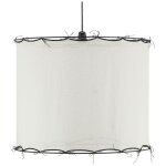 Abat - jour pour suspension en coton riad grand blanc