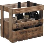 Aubry gaspard ? caisse � bouteilles en bois vieilli pour 6 bouteilles ? dimensions 33x21x29 cm ? �l�gante ...