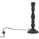 Pied de lampe en bois sculpté bois noir Pied de lampe en bois sculpté bois noir