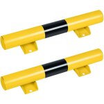 Aufun - lot de 2 butées de garage en acier solide pour parking, jaune / noir, 60 x 8 x 10 cm Aufun - lot de 2 butées de garage en acier solide pour parking, jaune / noir, 60 x 8 x 10 cm