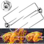 Aufun lot de 2 pinces  viande en acier inoxydable avec vis de blocage pour barbecue