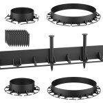 Bordure de gazon flexible en plastique 12m, bord pav pour dlimitation de parterres avec 50 piquets ...