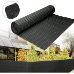 Aufun protection visuelle en pvc canisse en pvc pour jardin balcon et terrasse - anthracite 500x90cm