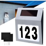 Solaire de numro de maison avec 2 led numro de maison argent - aufun