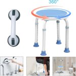 Aufun - tabouret de douche avec poignée en alu et plastique Aufun - tabouret de douche avec poignée en alu et plastique