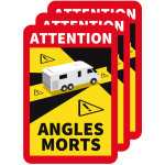 Autocollants attention angles morts camping. car (m0379). lot de 3 . - lot de 3