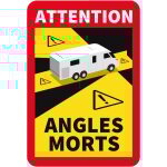 Autocollants attention angles morts camping. car (m0379). a l'unit� . - a l'unit�