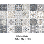 Autocollants carrelage salle de bain et cuisine 24 pi�ces 15x15 cm d�coration murale adh�sive en pvc ...